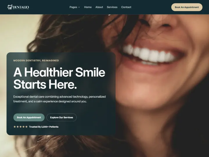 Screenshot of the Dental demo website